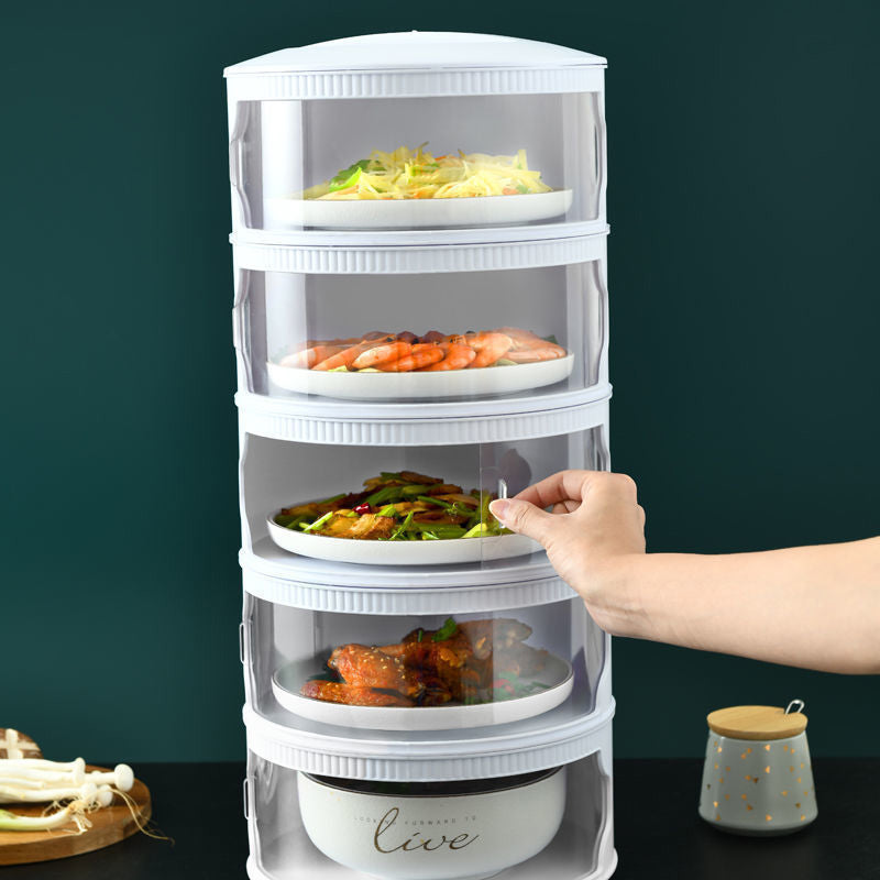 Stackable Food Dome Multi-Layer Transparent Stackable Food Insulation Cover Dustproof for Home Kitchen Refrigerator WK