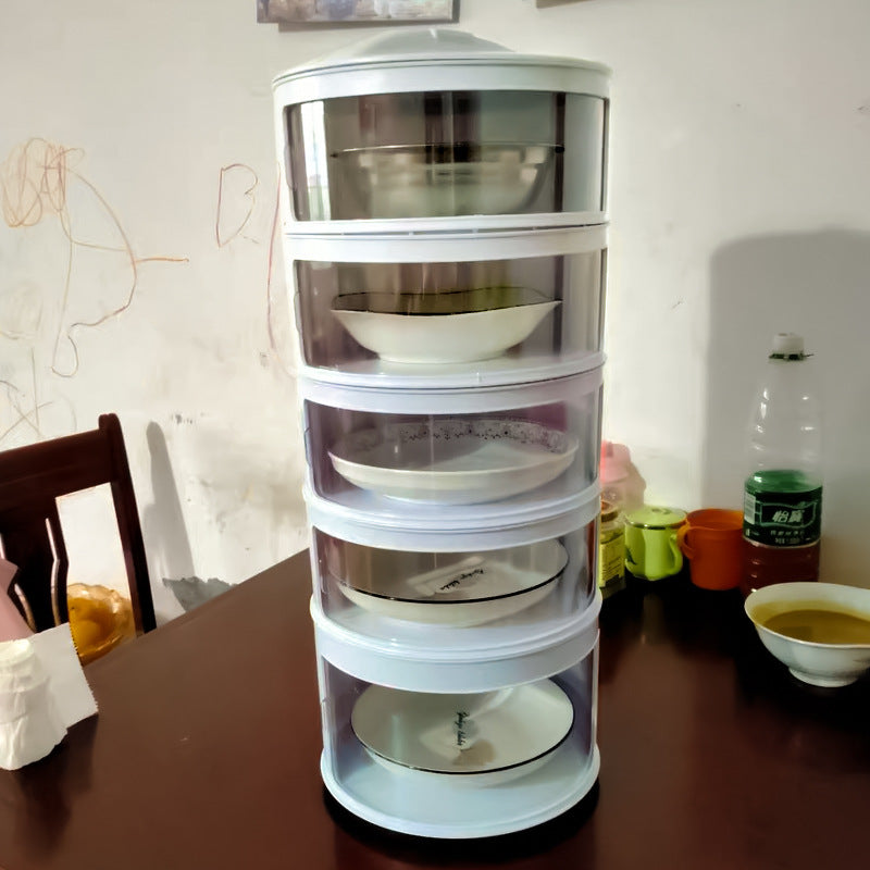 Stackable Food Dome Multi-Layer Transparent Stackable Food Insulation Cover Dustproof for Home Kitchen Refrigerator WK