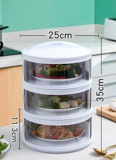 Stackable Food Dome Multi-Layer Transparent Stackable Food Insulation Cover Dustproof for Home Kitchen Refrigerator WK