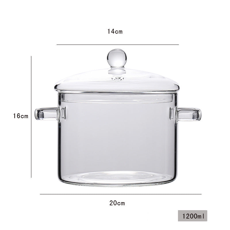 Transparent Glass Stove Pot