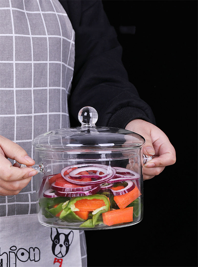 Transparent Glass Stove Pot