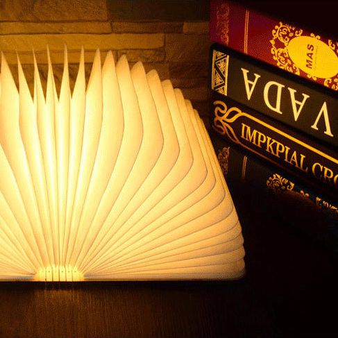 Turning And Folding LED Wood Grain Book Light