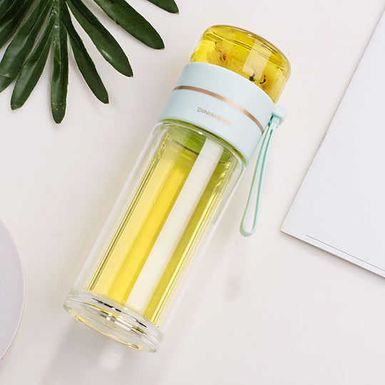 Glass Water Bottle With Tea Infuser Filter Tea