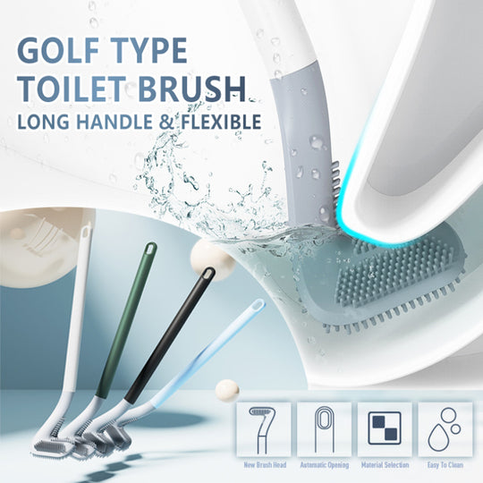 Golf Toilet Brush Wall-Mounted Cleaning Tools Silicone Flexible Bristles Brush Bathroom WC Accessories Cleaning Brush Tools