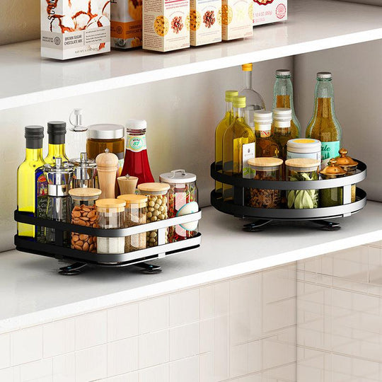 Multifunctional Circular Storage And Rotatable Kitchen Seasoning Rack