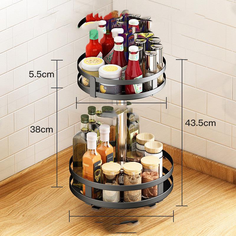 Multifunctional Circular Storage And Rotatable Kitchen Seasoning Rack