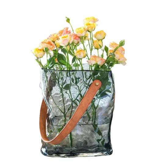 Light Luxury Handbag Glass Vase