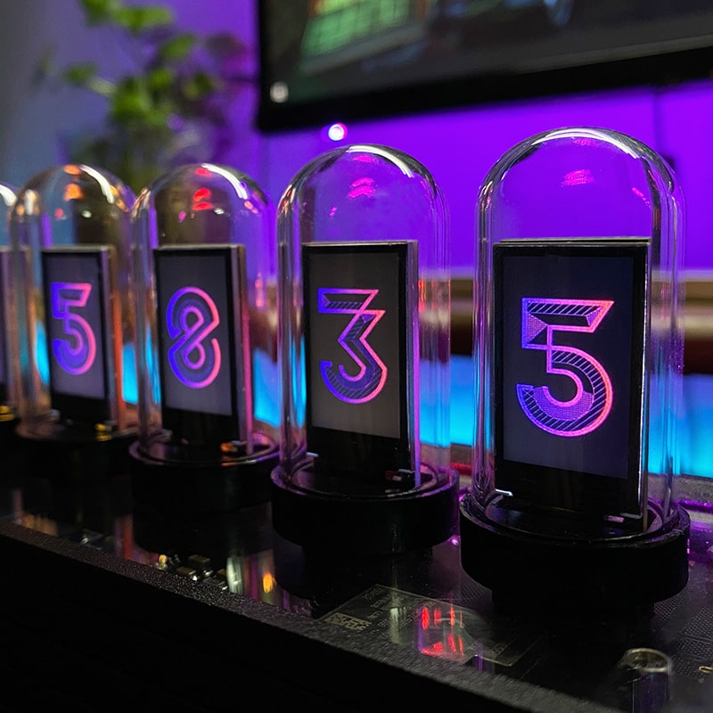 
  
  Creative Led Electronic Digital Clock Solid Wood Nixie
  
