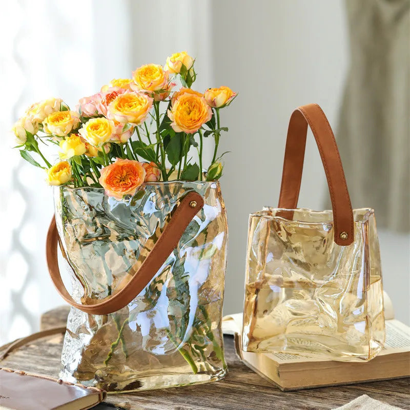 
  
  Light Luxury Handbag Glass Vase
  
